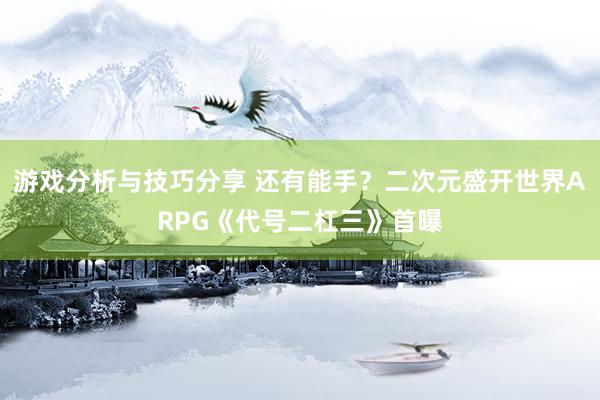 游戏分析与技巧分享 还有能手？二次元盛开世界ARPG《代号二杠三》首曝