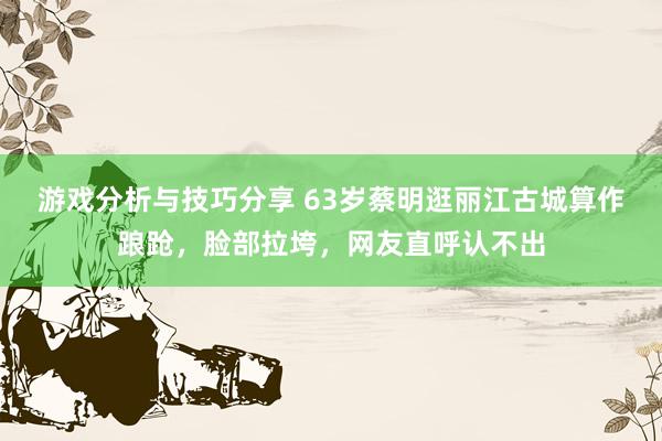 游戏分析与技巧分享 63岁蔡明逛丽江古城算作踉跄，脸部拉垮，网友直呼认不出