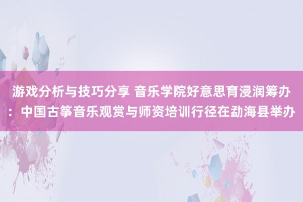 游戏分析与技巧分享 音乐学院好意思育浸润筹办：中国古筝音乐观赏与师资培训行径在勐海县举办