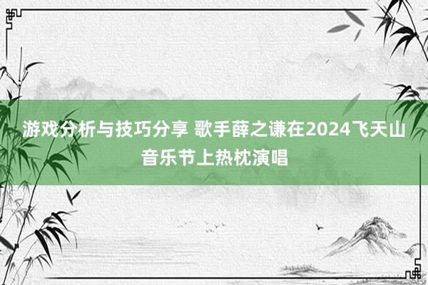 游戏分析与技巧分享 歌手薛之谦在2024飞天山音乐节上热枕演唱