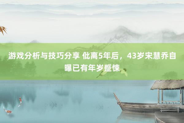 游戏分析与技巧分享 仳离5年后，43岁宋慧乔自曝已有年岁蹙悚