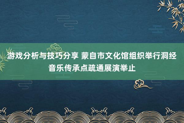 游戏分析与技巧分享 蒙自市文化馆组织举行洞经音乐传承点疏通展演举止