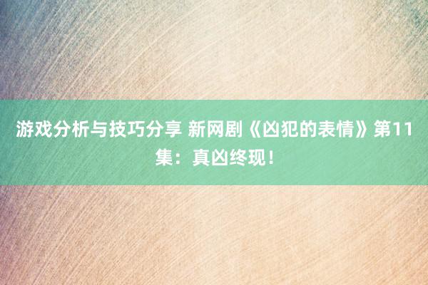 游戏分析与技巧分享 新网剧《凶犯的表情》第11集：真凶终现！