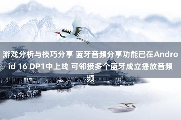 游戏分析与技巧分享 蓝牙音频分享功能已在Android 16 DP1中上线 可邻接多个蓝牙成立播放音频