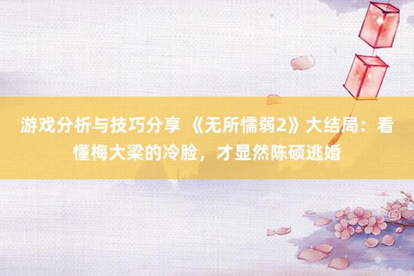 游戏分析与技巧分享 《无所懦弱2》大结局：看懂梅大梁的冷脸，才显然陈硕逃婚