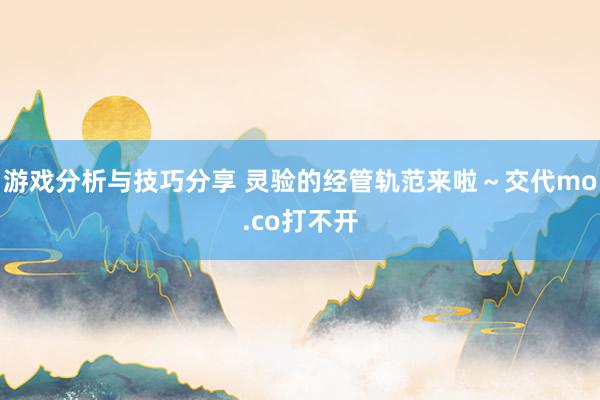 游戏分析与技巧分享 灵验的经管轨范来啦～交代mo.co打不开